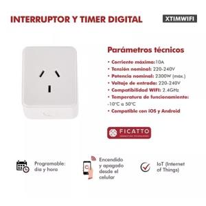 Interruptor y Timer Programable Inalambrico Ficatto (XTIMWIFI)