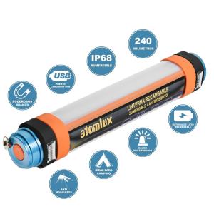 Linterna Recargable Atomlux Sumergible + Antimosquito (8040) 50% OFF