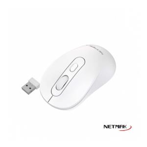 Mouse Inalambrico Optimize Netmak Bateria recargable (NM-M640-W) Blanco