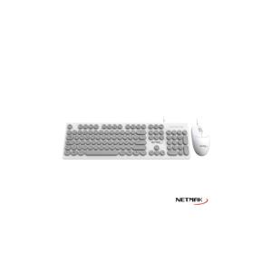 Teclado y Mouse USB Netmak (NM-KB258-W) BLANCO
