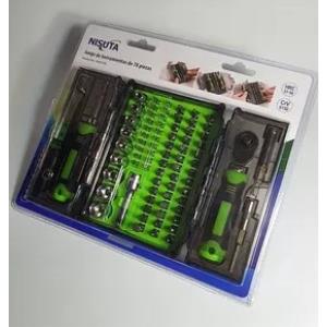 Kit de Destornillador con Cricket y Puntas de 78 Piezas Nisuta (NSKD78)