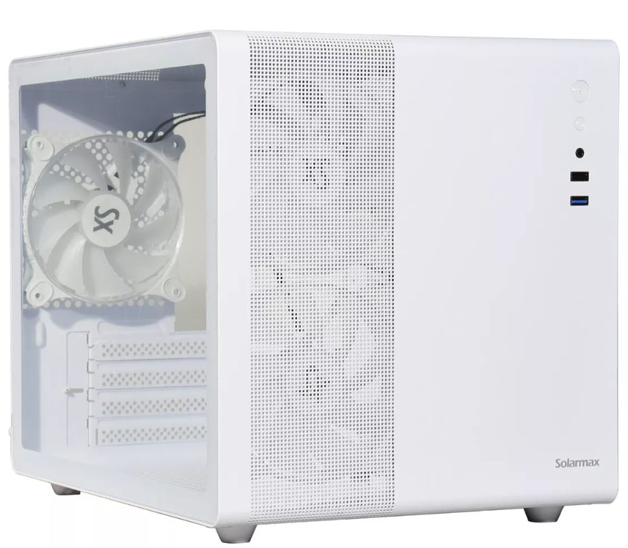 Gabinete Gamer M-ATX Cubo 3xFan ARGB CM-W300-SF Blanco (IC04 202851 M)