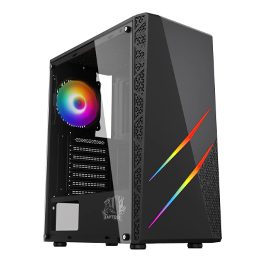 Gabinete Raptor Blaze Force TG Mid-Tower RGB Fan x1 Black