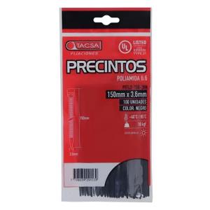 Precintos Kit 100u 3.6mm X 150mm Tacsa (PTFL2-150-36N)