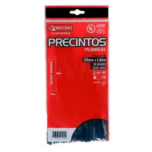 Precintos Kit 100u 4.6mm X 200mm Tacsa (PTFL4-200-46N)
