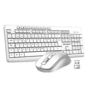 Combo Teclado y Mouse Inalambrico Solarmax (KMC2300W) Blanco