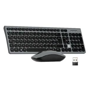 Combo Teclado y Mouse Inalambrico Solarmax (KMC2006S) Negro/Plateado (IC04184726A)