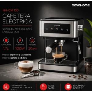 Cafetera Electrica NOVOHOME 1050w 1.70lts 20Bar (NH-CM 100)