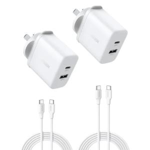 Cargador Rapido 2 Puertos 20w + 2 Cables USB-C Ugreen (X227) 55999