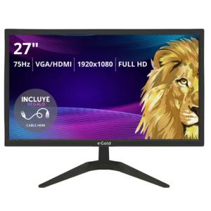 Monitor de 27" FHD 75Hz e-Gold (MO-EG-27OF75-VR-R-BK) VGA/HDMI